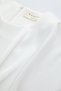 Crew Neck Metal Buckle Draped Waist Flounce Blouse - 6