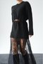 Women's Black Skirt Tulle Knitwear Dress - 2