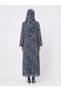 Rizqé Midnight Blue Paisley Pashmina-Feel Kimono Abaya Set - 3