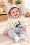 Baby Boy Panda Patterned Hooded 3-Piece Set – Adorable Winter Baby Outfit