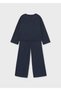 Girl's Knitwear Trousers Blouse Set Navy Blue 4530 - 2