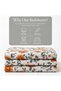 Floral Print Bed Sheet Set, White with Orange Flowers - 4