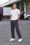 Men's Loose Fit 3 Thread Ribbed Cuffs with Side Piping Baggy Sweatpants - 4