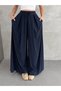 Women's Wide-Lette Pants with Pleated Details in Sandy Fabric, Tesettür Palazzo Pants - 2