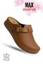Women's Slippers – Closed Toe Sabo Style Anatomical Women's Leather Slippers Tan - 2
