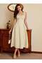 Rochie midi, crem - 2