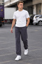 Men's Loose Fit 3 Thread Ribbed Cuffs with Side Piping Baggy Sweatpants - 7