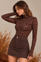 Women's Leopard Half Fisherman Long Sleeve Blouse Cty-Çtn-3045