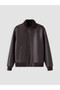 Shining Store's Glittering Choices Regular Fit Fur Roba Collar Men's Leather Look Coat - 6