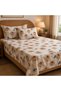 Floral Rose Print Double Bed Sheet Set with 2 Pillow Covers - 7