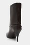 Daren Brown Matte Pointed Toe Belt Detail Thin Heel Women's Boots with Ankle Boots - 8