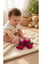 Hand Knitted Smiling Face Cherry Detailed Baby Booties Soft Knitted Home Booties - 3