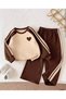 Children's Printed Double Color Striped Sweatshirt and Sweatpants Set - 2