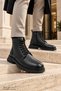 Di̇ara Genuine Leather Men's Casual Winter Boots with Laces and Zipper - 4