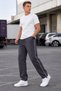 Men's Loose Fit 3 Thread Ribbed Cuffs with Side Piping Baggy Sweatpants - 8