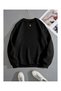 Women's Fleece Lined 3 Thread Organic Cotton Oversize Striped Print Round Neck Sweatshirt - 2