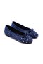 Women's Stone Embellished Ribbon Suede Comfort Ballerinas