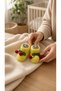 Hand Knitted Smiling Face Cherry Detailed Baby Booties Soft Knitted Home Booties - 2