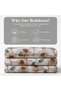 Floral Rose Print Double Bed Sheet Set with 2 Pillow Covers - 6