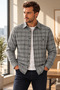 Men's Winter Plaid Flannel Shirt 100% Cotton Long Sleeve Single Pocket Comfortable Fit