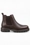 Men's Genuine Leather Zippered Side Elastic Chelsea Boots - 4