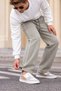 Men's Three-Ply, Fleece-Lined, Full-Length, Piped, Elasticated Hem, Waistband with Elastic, Gray Sweatpants - 3