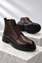 Di̇ara Genuine Leather Men's Casual Winter Boots with Laces and Zipper - 3