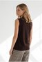 Women's Brown Polo Collar Covered Button Soft Textured Knitwear Blouse Blz-19003485 - 2