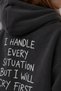 Women's Oversize Hoodie Cry First Printed Smoked – Hooded, Kangaroo Pocket, 3 Thread Raster Fleece - 3