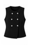 Black Double-Breasted Knitwear Vest - 2Y4492