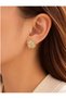 Gold Color Four-Leaf Clover Model Earrings - 2