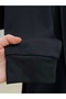 Baharfer Tunic with Robe Front and Stitched Six Buttons at the Bottom-Zn6480 Black - 5