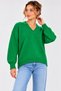 New Season Women's V-Neck Soft Textured Oversize Knitwear Sweater – Comfortable Fit, Long Sleeves, Long Back - 2