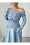Rochie maxi, albastru - 3
