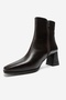 Lean Brown Leather Buckle Women's Thick Heeled Boots - 8