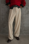 Men's Pleated Extra Baggy Fit Striped Fabric Trousers - 2
