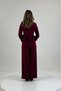 Women's Burgundy Front Embroidered Button Detailed Flared Jacket and Pants Set Nbmy4189 - 6