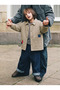 Unisex Children's Plaid Patterned Gabardine Lined Jacket – Stylish Seasonal Jacket with Buttoned Pockets