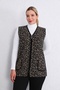Black Cream Leopard Vest Fleece - 6