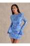 Rochie mini, albastru - 4