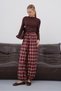 Plaid Patterned Comfortable Fit Pants with Elasticated Legs