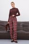 Plaid Patterned Comfortable Fit Pants with Elasticated Legs - 2