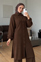 Bürümcük Fabric Buttoned Tunic Set with Pants (Suitable for Hijab) - 3