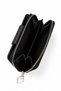 Women's Black Hand and Shoulder Bag with Three Compartments and Black and Coffee Color + Wallet Card Holder - 8