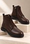 Di̇ara Genuine Leather Men's Casual Winter Boots with Laces and Zipper - 5