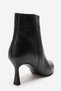 Women's pointed toe stiletto heel boots genuine leather elvira black - 3