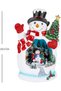 Christmas Ornament Decoration Snowman with Red Scarf, Illuminated, Musical, Moving, Red-White 16X25.5 Cm. - 6
