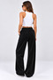 Women's Velvet Modal Fabric Wide Leg Pants with Pockets Cty-Çtn-29875 - 3