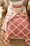 Premium Geometric Square Patterned 100% Cotton Muslin Double-Sided Bedspread Pike 170X230 Single Size - 3