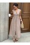 Rochie midi, maro - 4